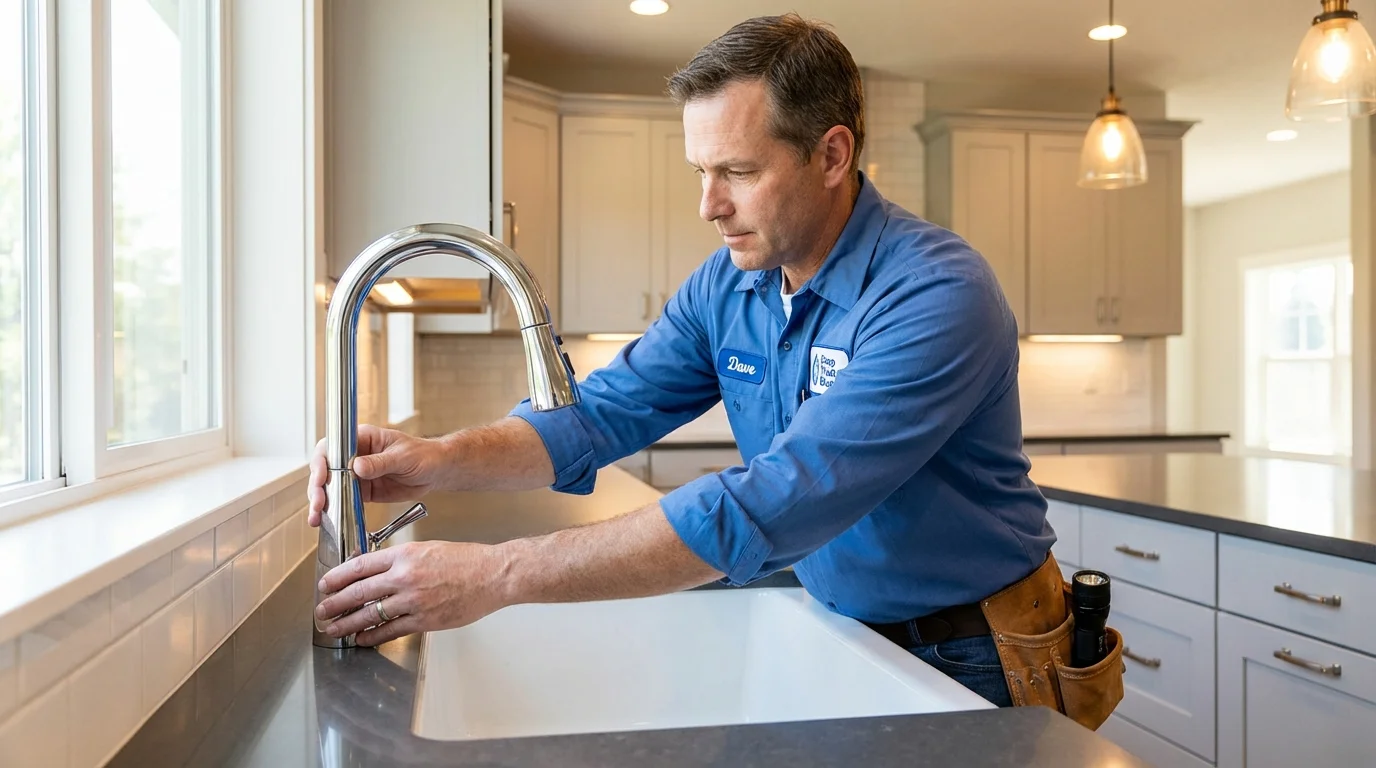 Kitchen faucet installation by Johns Plumbing LLC in Navasota