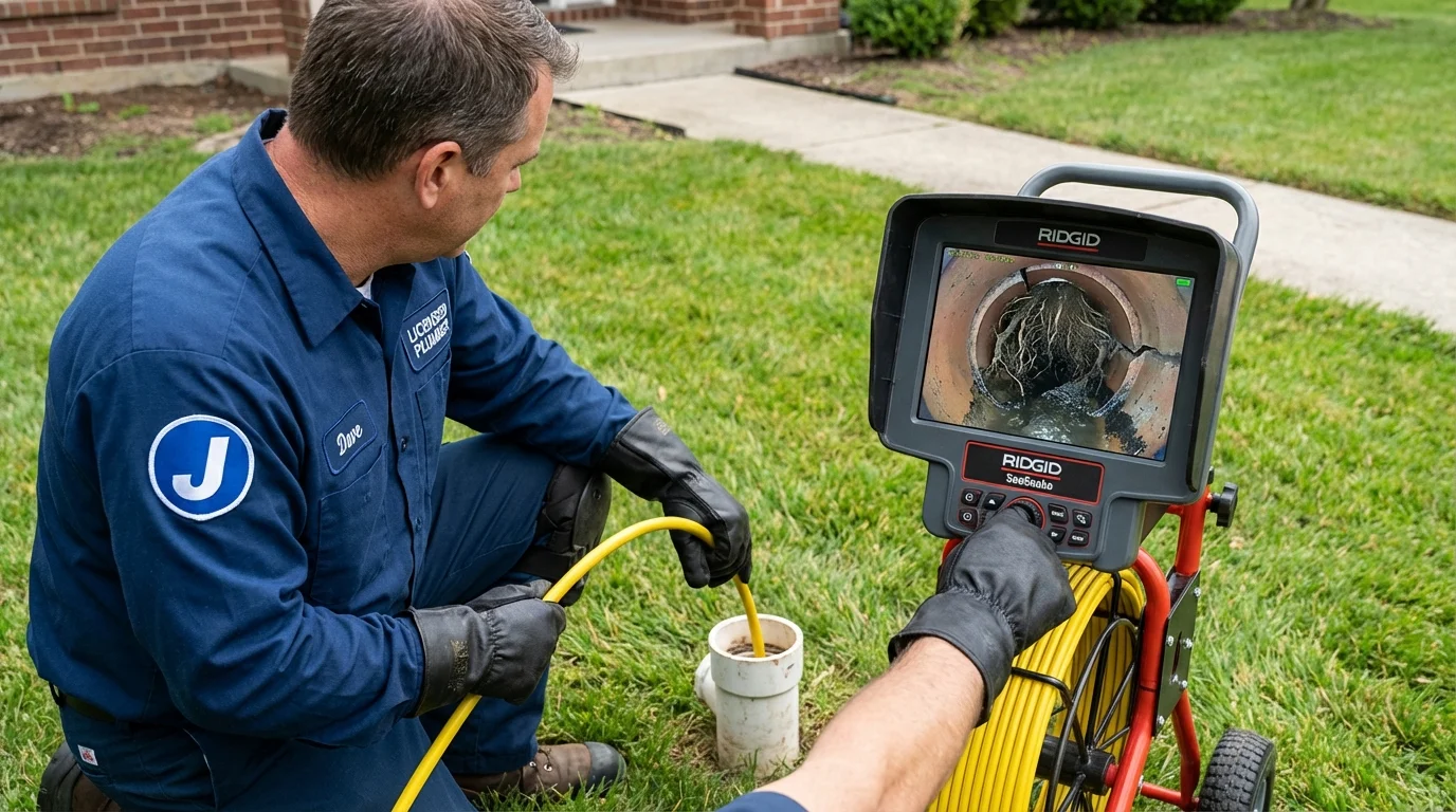 Sewer camera inspection being performed by Johns Plumbing LLC in Navasota